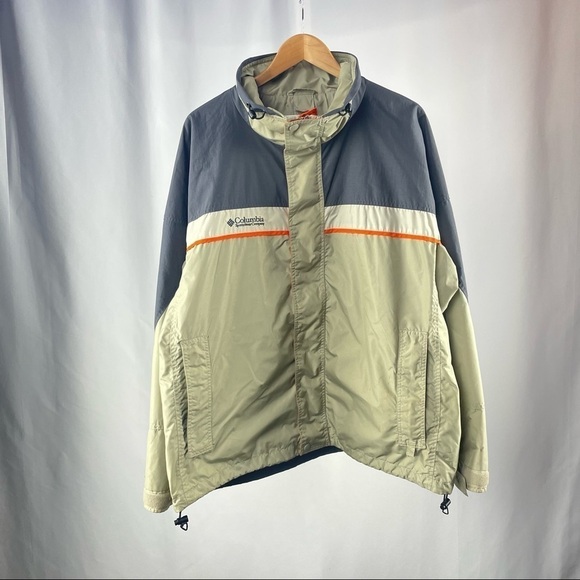 Columbia Bugaboo Full Zip Jacket in Tan Grey‎ Orange Size Extra Large - Picture 1 of 9